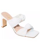 Mules en Cuir Betty blanches - Talon 7 cm