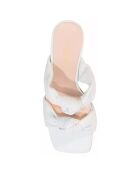 Mules en Cuir Betty blanches - Talon 7 cm