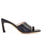Mules en Cuir Caly noires - Talon 7 cm