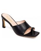 Mules en Cuir Caly noires - Talon 7 cm