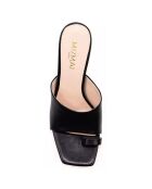 Mules en Cuir Caly noires - Talon 7 cm
