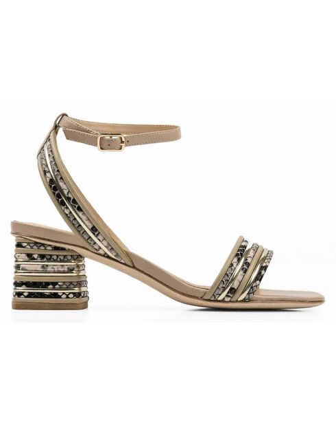 Sandales en simili Cuir vegan Coco beiges