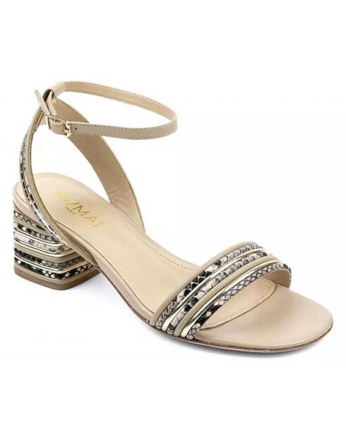 Sandales en simili Cuir vegan Coco beiges