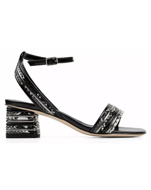 Zwarte veganistische sandalen van imitatieleer, Coco