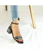 Zwarte veganistische sandalen van imitatieleer, Coco