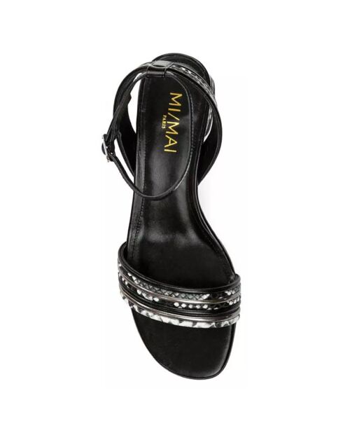Zwarte veganistische sandalen van imitatieleer, Coco