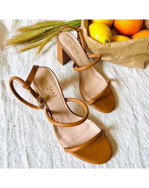 Sandali in pelle Daisy Terracotta - Tacco 8 cm