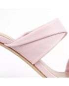 Mules en Cuir Elvy roses - Talon 7 cm