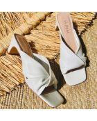 Mules en Cuir Fidji II blanches - Talon 5 cm