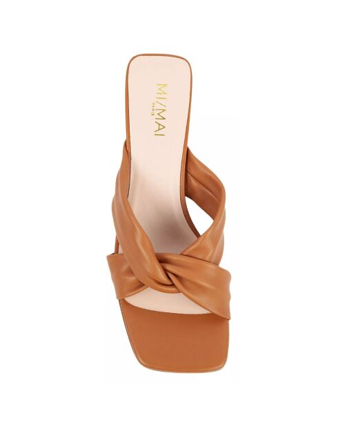 Mules en Cuir Fidji terracotta - Talon 5.5 cm