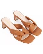 Mules en Cuir Fidji terracotta - Talon 5.5 cm