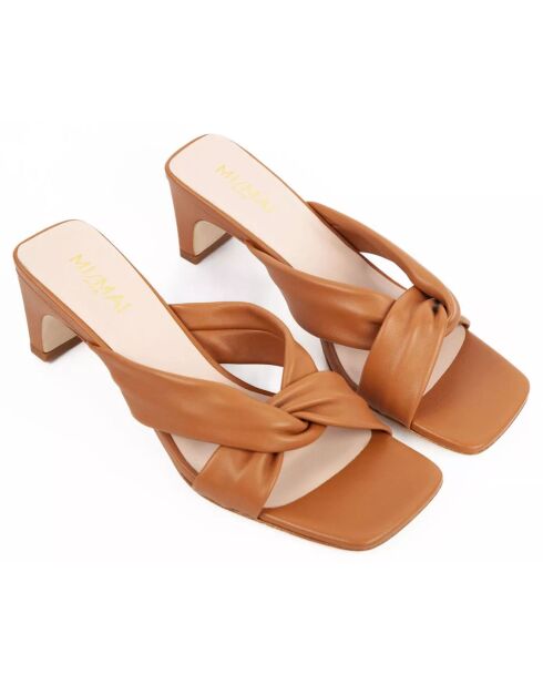 Mules en Cuir Fidji terracotta - Talon 5.5 cm