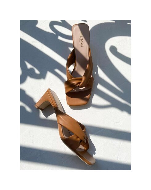 Mules en Cuir Fidji terracotta - Talon 5.5 cm