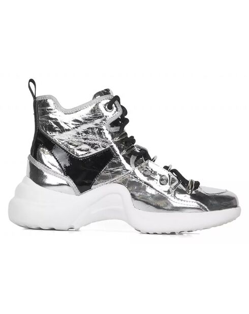 Sneakers en Cuir Getty argentées