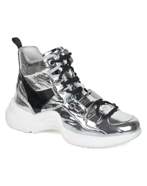 Sneakers en Cuir Getty argentées