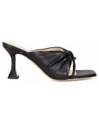 Mules en Cuir Gloria noires - Talon 8 cm