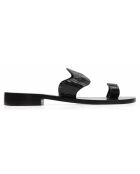 Schwarze Goa-Ledersandalen