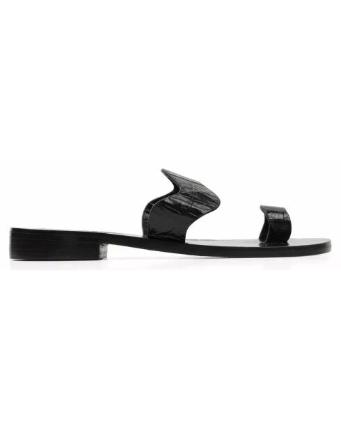Schwarze Goa-Ledersandalen