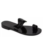Schwarze Goa-Ledersandalen