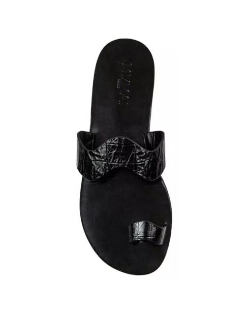 Schwarze Goa-Ledersandalen