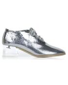 Derbies en Cuir Jesto argentées  - Talon 5 cm