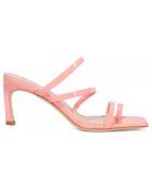 Mules en Cuir Jill roses - Talon 7 cm