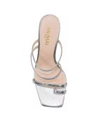 Mules en Cuir Jill argentées - Talon 7 cm