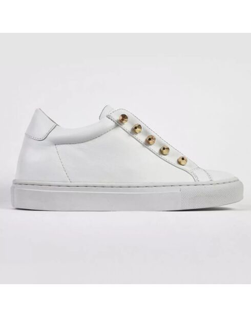 Sneakers en Cuir Joe blanc/doré