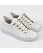 Sneakers en Cuir Joe blanc/doré