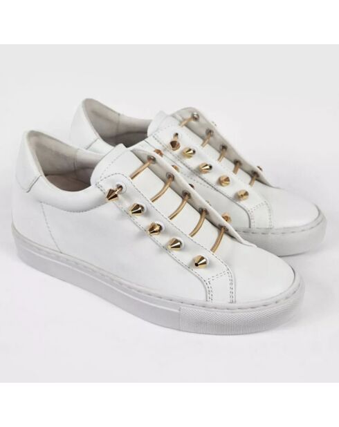 Sneakers en Cuir Joe blanc/doré