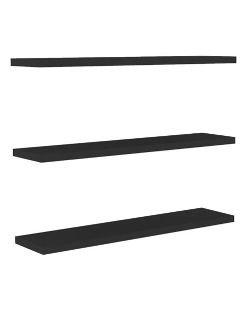 3 Etagères murales Boss anthracite - 60x1.8x14.5 cm