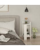 Table de chevet droite Elos Right blanche - 25x60x27 cm