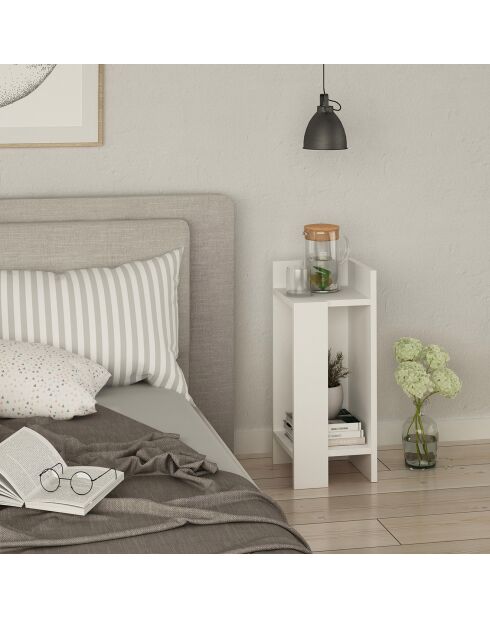 Table de chevet droite Elos Right blanche - 25x60x27 cm