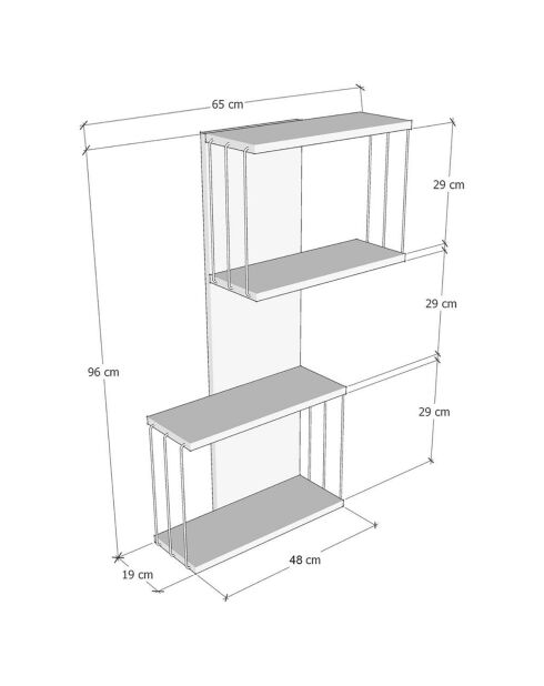 Etagère murale Destan blanche - 65x96x19 cm