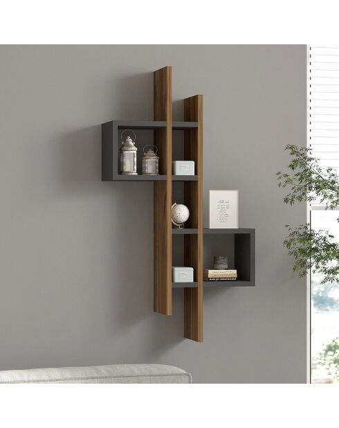 Etagère murale Emse chêne/anthracite - 53.8x108x19.6 cm