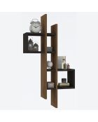 Etagère murale Emse chêne/anthracite - 53.8x108x19.6 cm