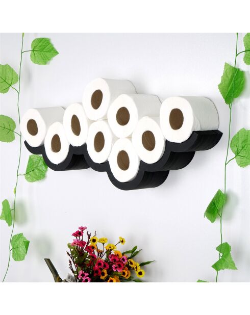 Etagère papier toilette wc018 noire - 62x9x16 cm