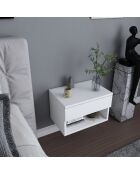 Table de chevet murale Jamot blanche - 44.6x29x31.9cm