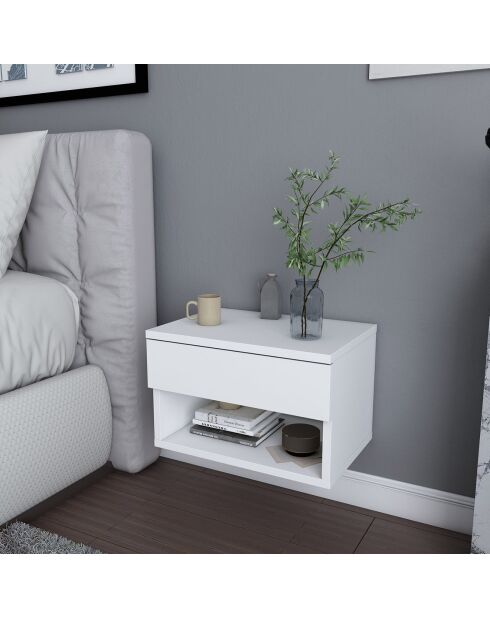 Table de chevet murale Jamot blanche - 44.6x29x31.9cm
