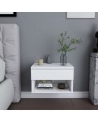 Table de chevet murale Jamot blanche - 44.6x29x31.9cm