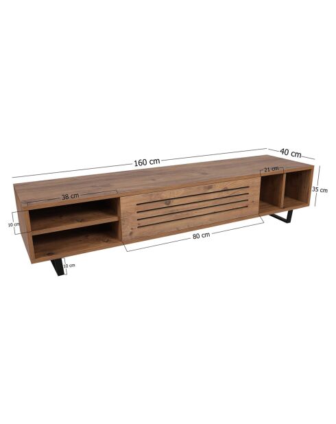 Meuble TV Safir pin - 160x35x40 cm