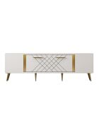 Meuble TV Detas blanc/doré - 150x48.2x35 cm