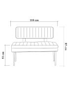 Banc Vina pin/vert - 110x85x40 cm