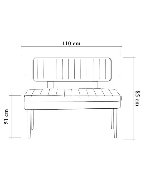 Banc Vina pin/vert - 110x85x40 cm