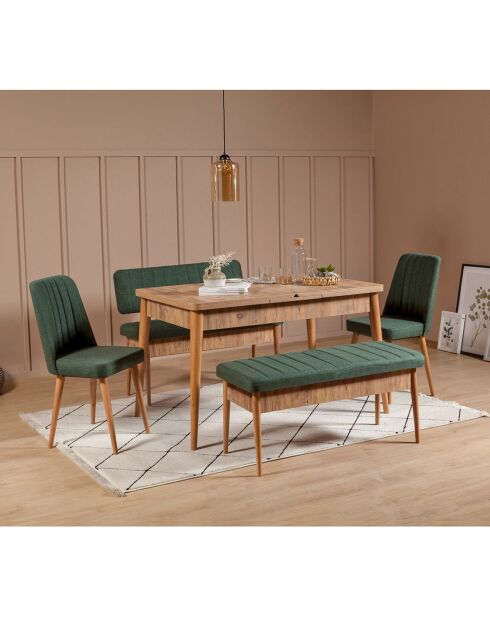Banc Vina pin/vert - 110x85x40 cm