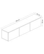 Meuble TV Neon blanc/chêne - 160x35x32 cm