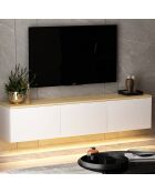 Meuble TV Neon blanc/chêne - 160x35x32 cm