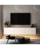 Meuble TV Neon blanc/chêne - 160x35x32 cm