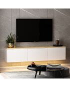 Meuble TV Neon blanc/chêne - 160x35x32 cm