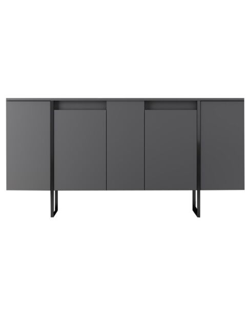 Meuble TV Luxe anthracite/noir - 160x35x80 cm